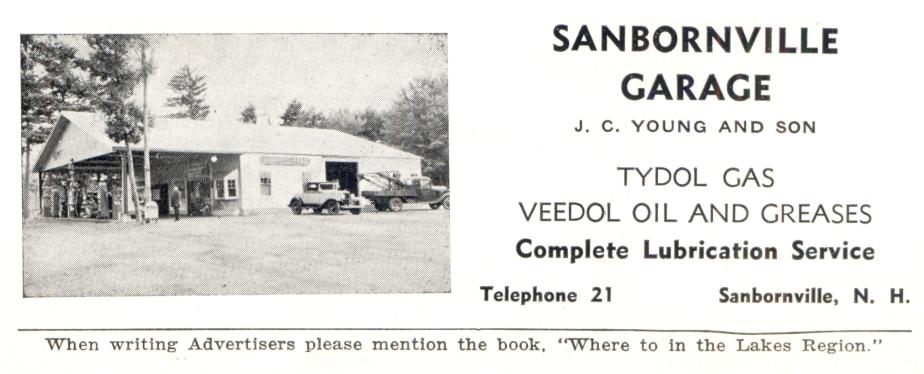 Sanbornville Garage, Sanbornville NH 1939