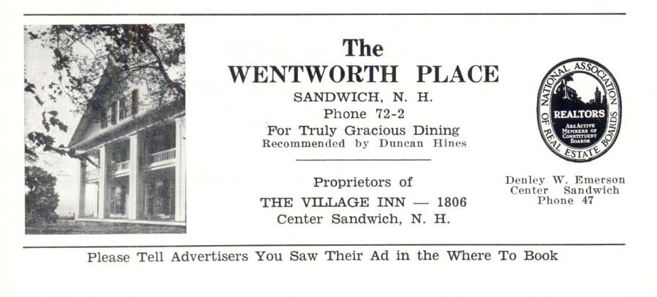 Wentworth Place - Sandwich NH 1953