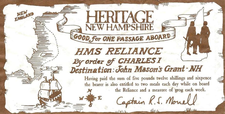 Heritage New Hampshire Admissions Ticket