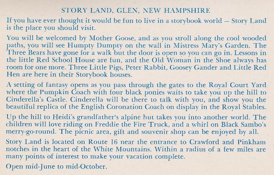 Story Land Glen NH 1969