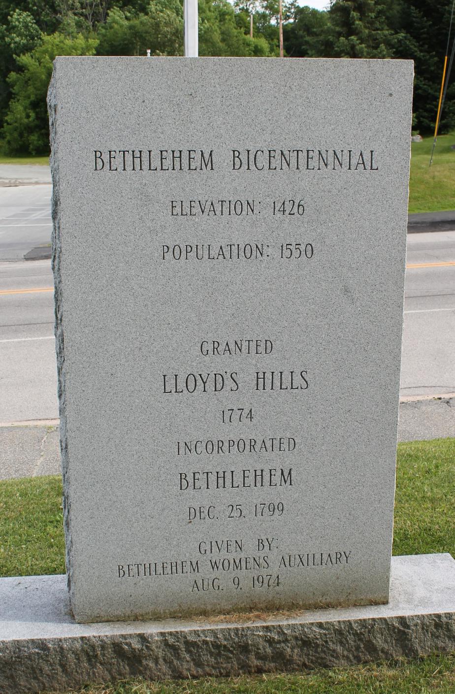 Bethlehem NH Bicentennial Marker