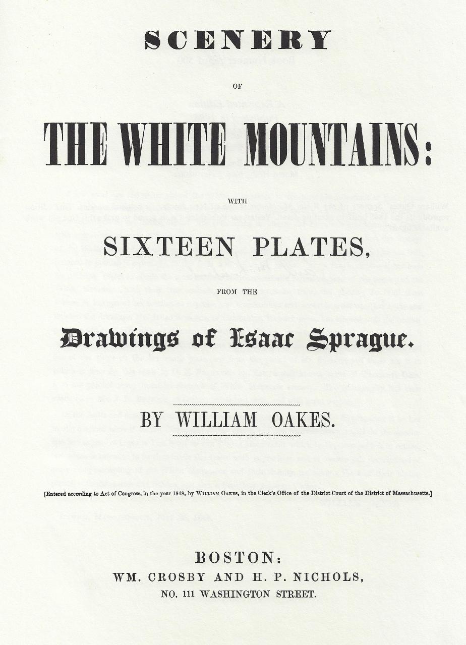 Oakes White Mountains Scenery 1848 - Cover