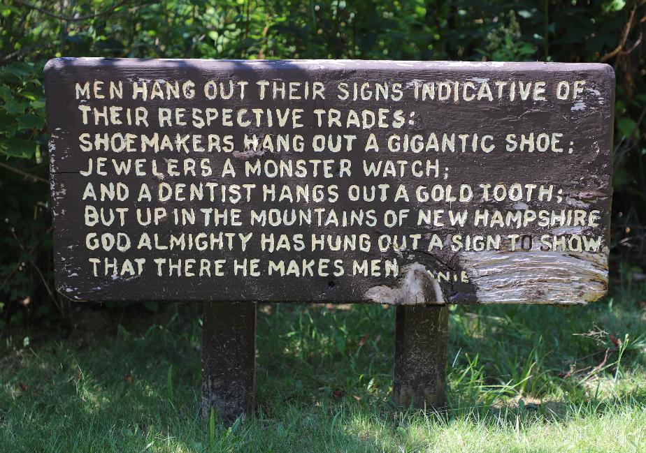 Old Man of the Mountain Profiling Plaza - Franconia Notch New Hampshire - Daniel Webster Quote