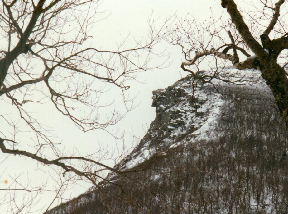 Old Man of the Mountain in Winter