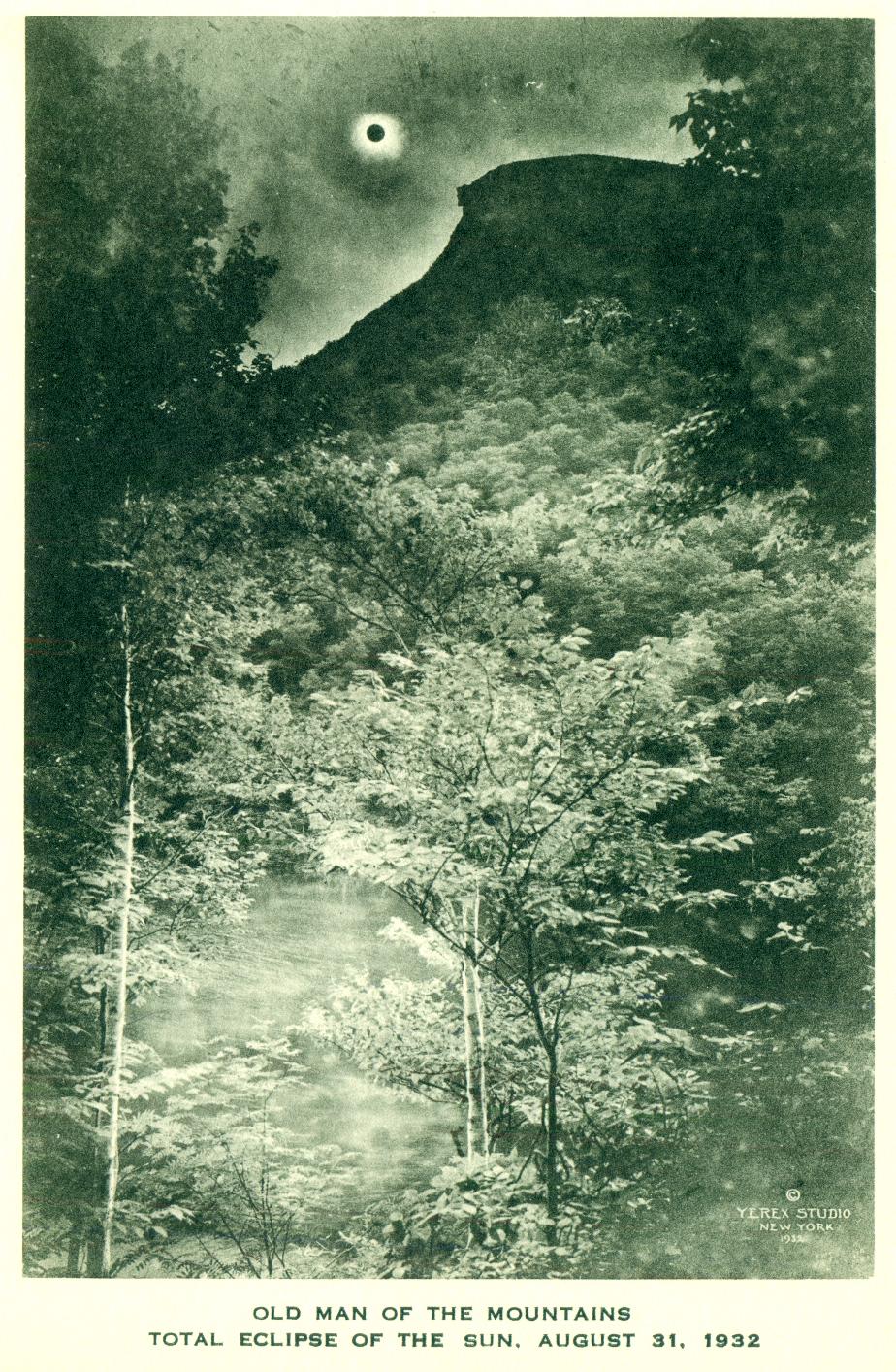 Old Man of the Mountains, Solar Eclipse August 31 1932