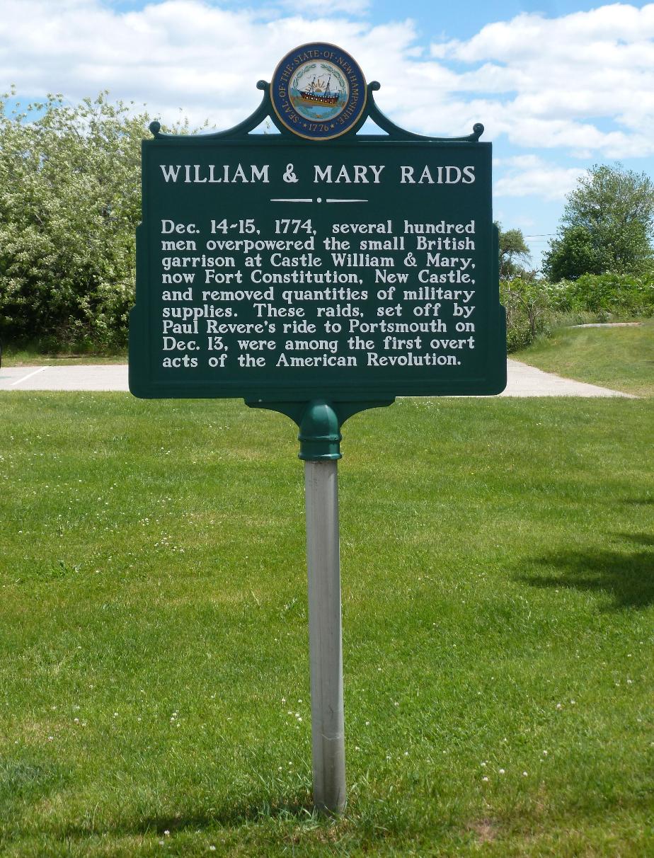 Fort William and Mary Raid Historical Marker