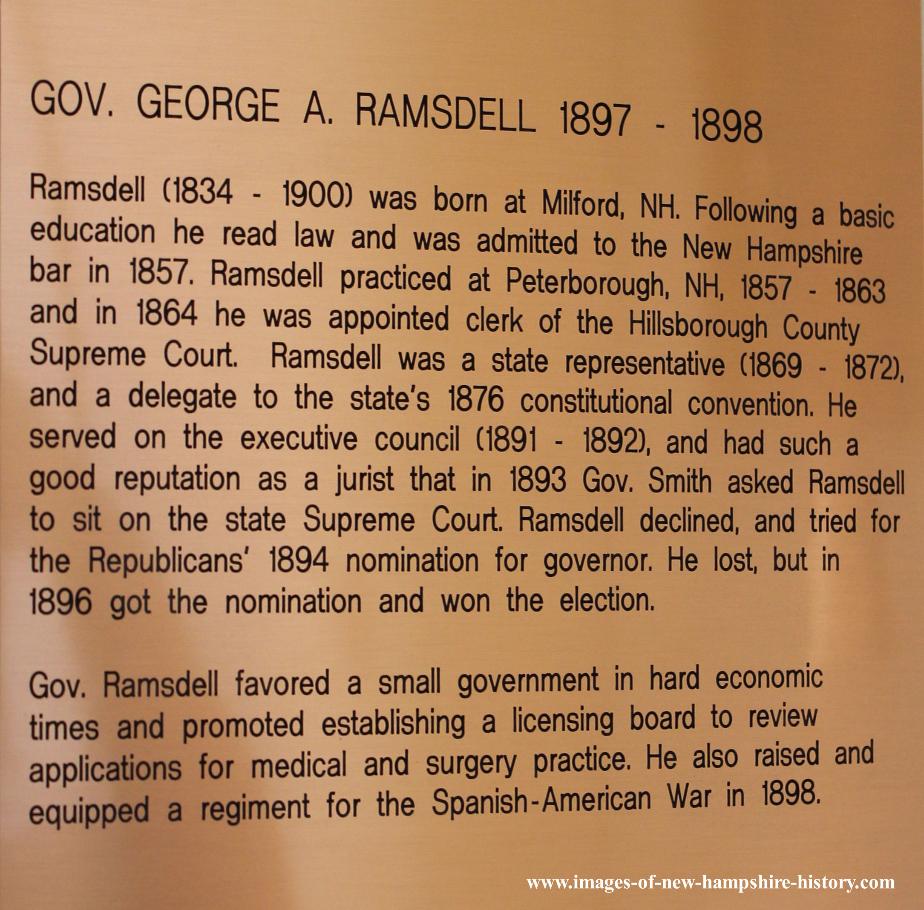 George A Ramsdell NH State House Portrait Plate