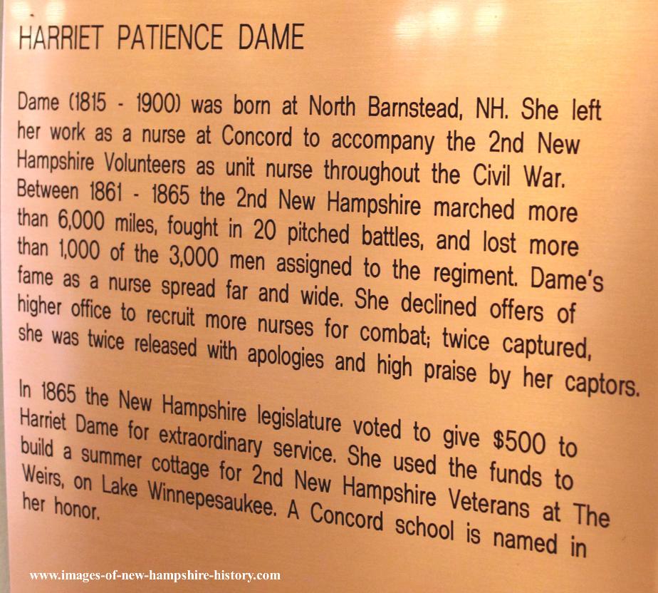 Harriet P. Dame NH State House Portrait Plate