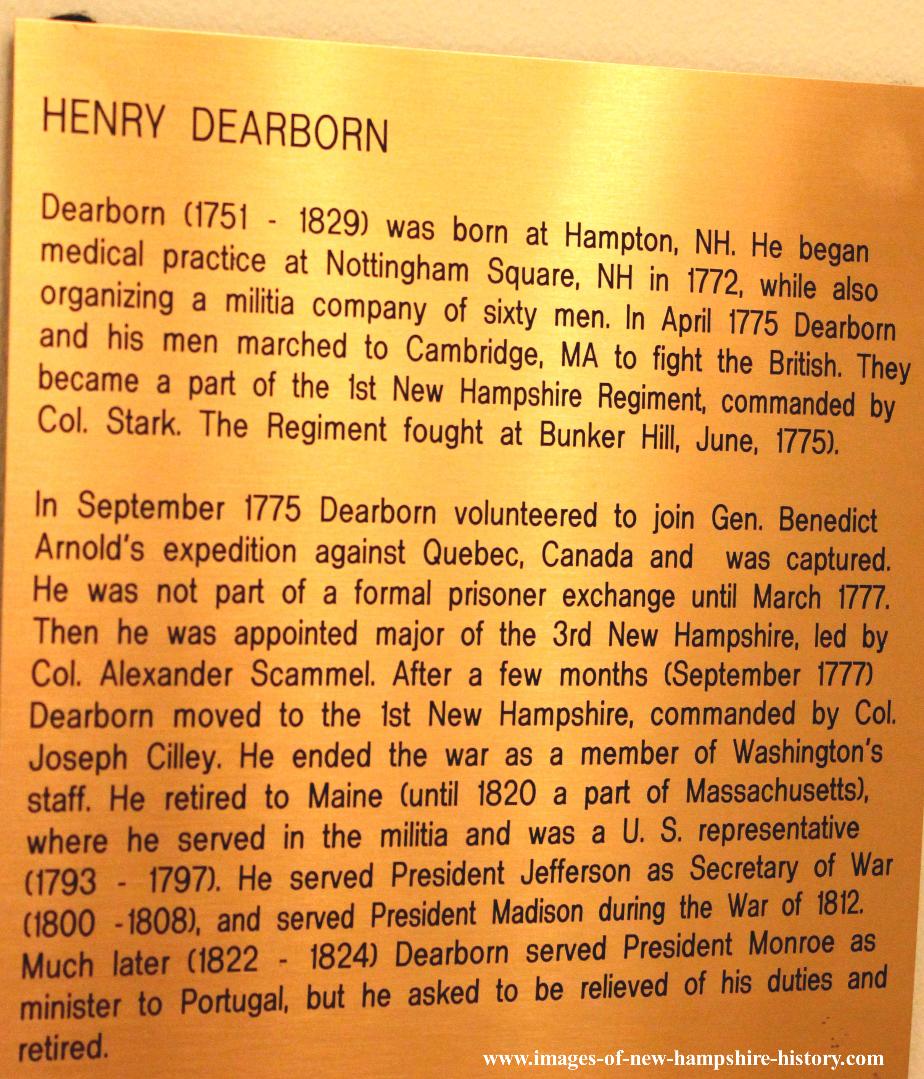 Henry Dearborn State House Portrait Plate