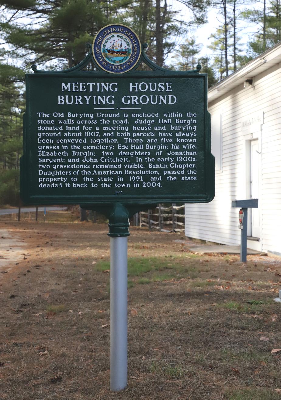 Allenstown Meeting House  Burying Ground Historical Marker #193 - Allenstown New Hampshire