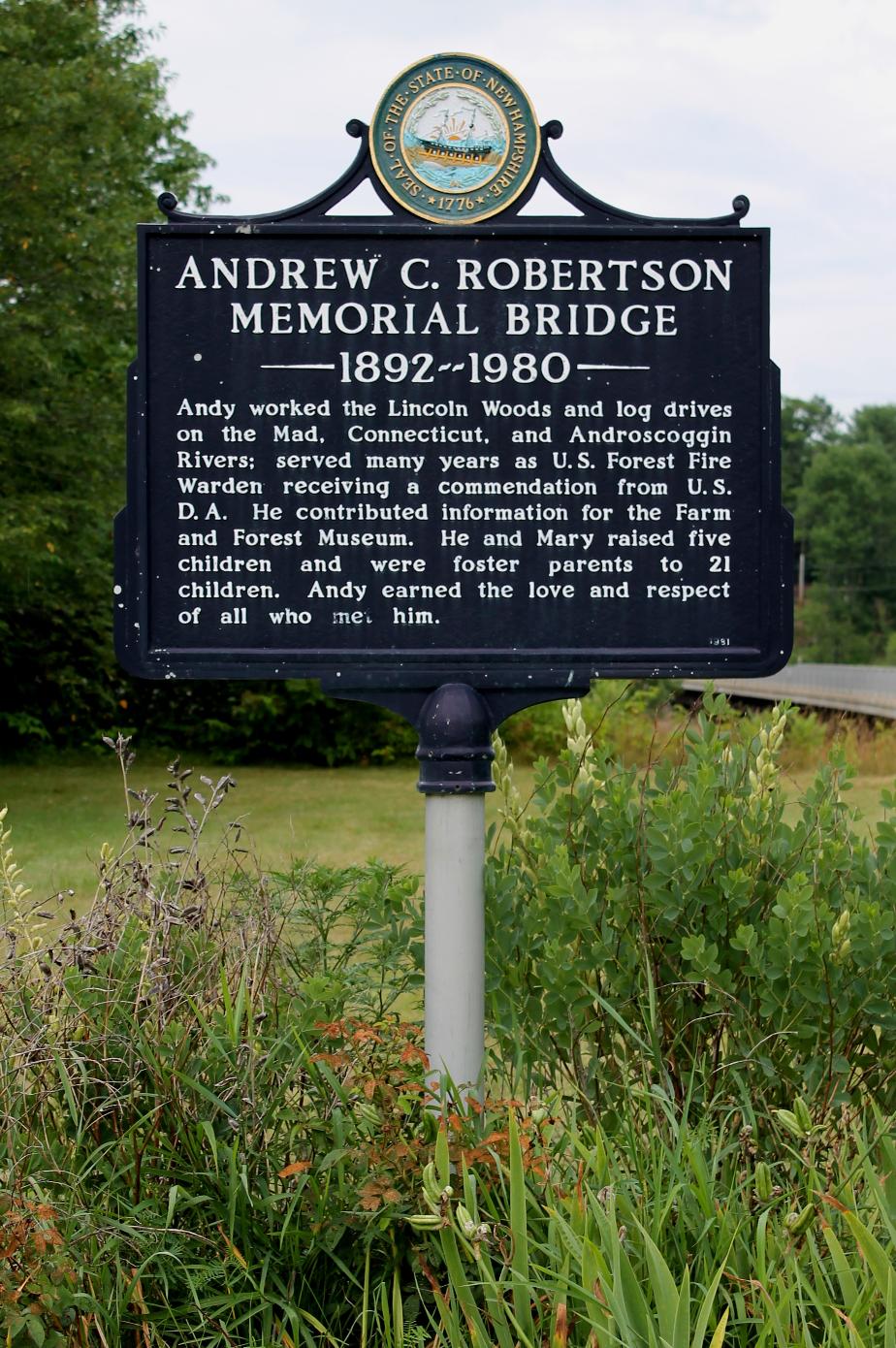 Andrew C. Robertson Memorial Bridge, Thornton NH