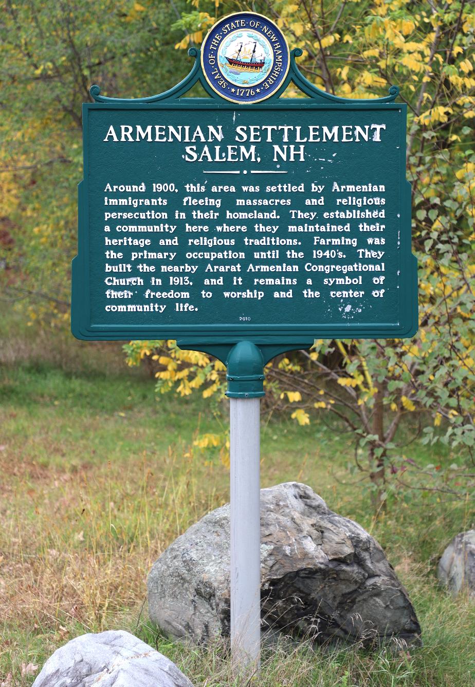 Armenian Settlement Historical Marker #221 - Salem New Hampshire