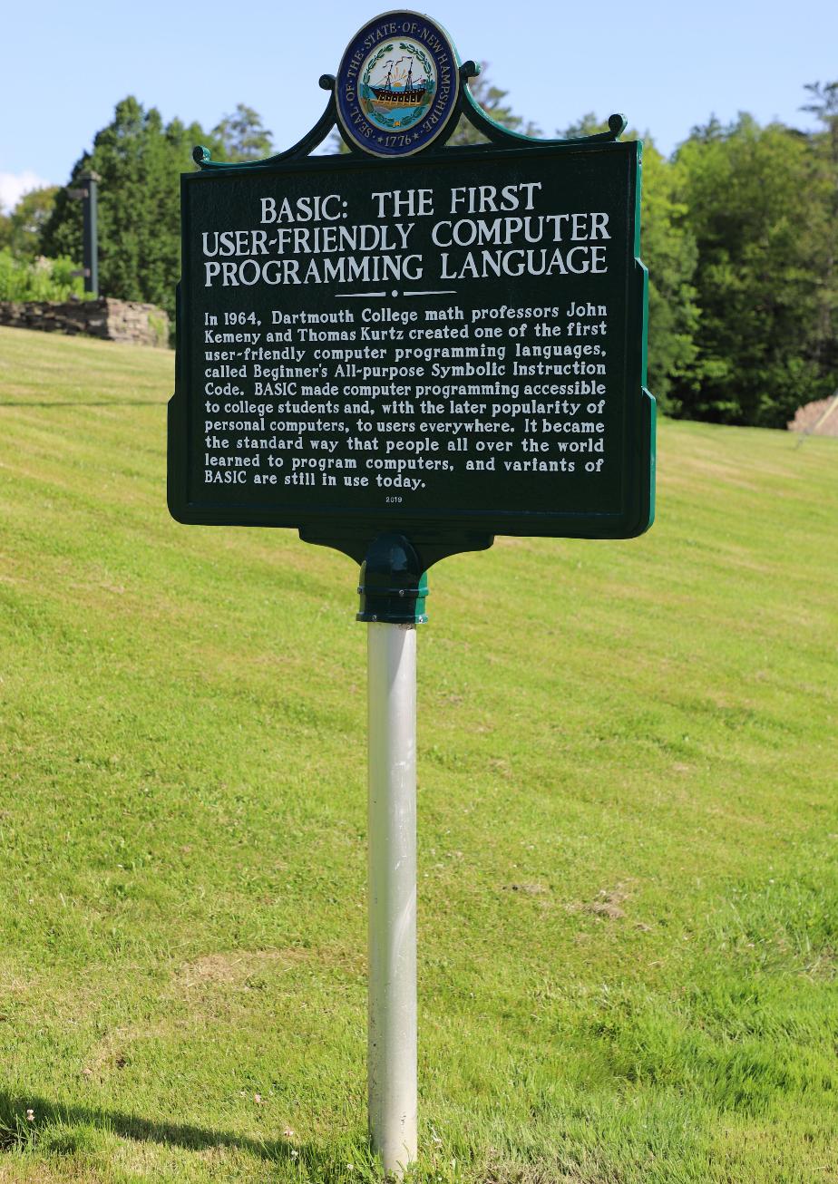 Basic Computer Language Historical Marker 261 - Hanover New Hampshire