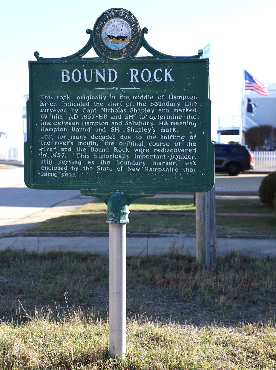 Bound Rock Historical Marker #120 Seabrook New Hampshire