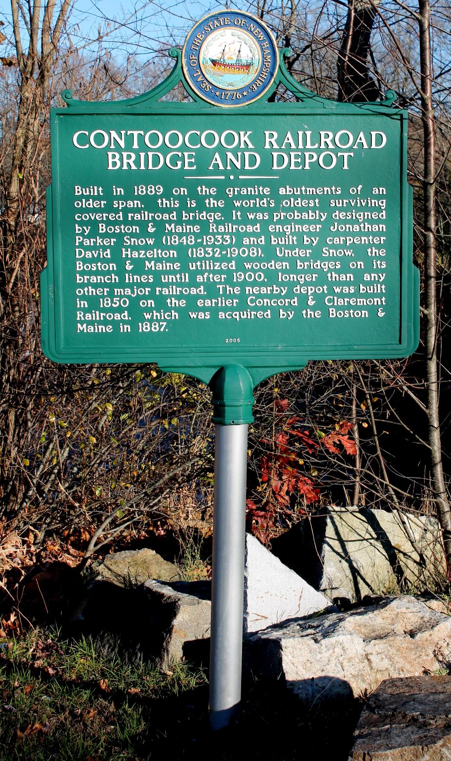 Contoocook NH Railroad Bridge Historical Marker