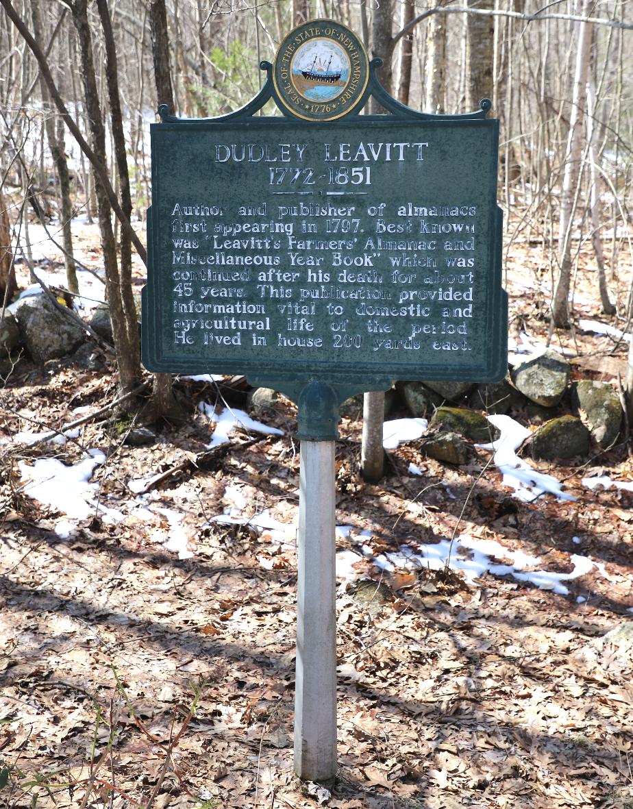 Dudley Leavitt Center Harbor Historical Marker #7 - Center Harbor New Hampshire