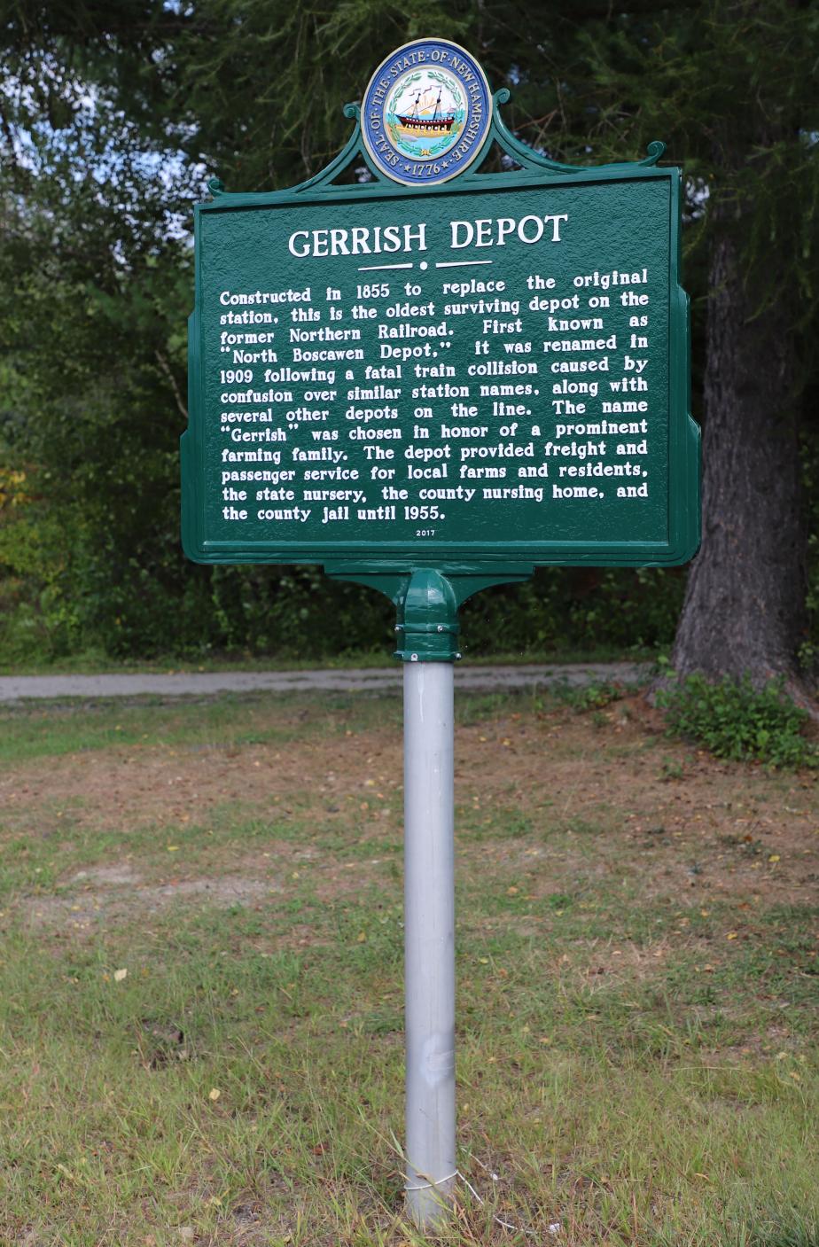 Gerrish Depot Historical Marker - Boscawen New Hampshire
