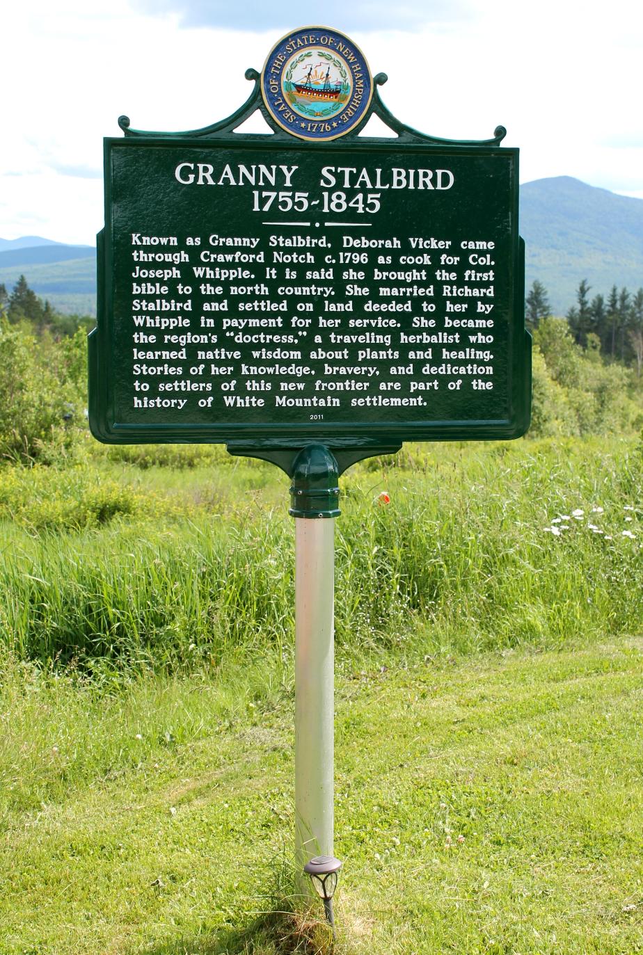Granny Stalbird Historical Marker - Jefferson NH