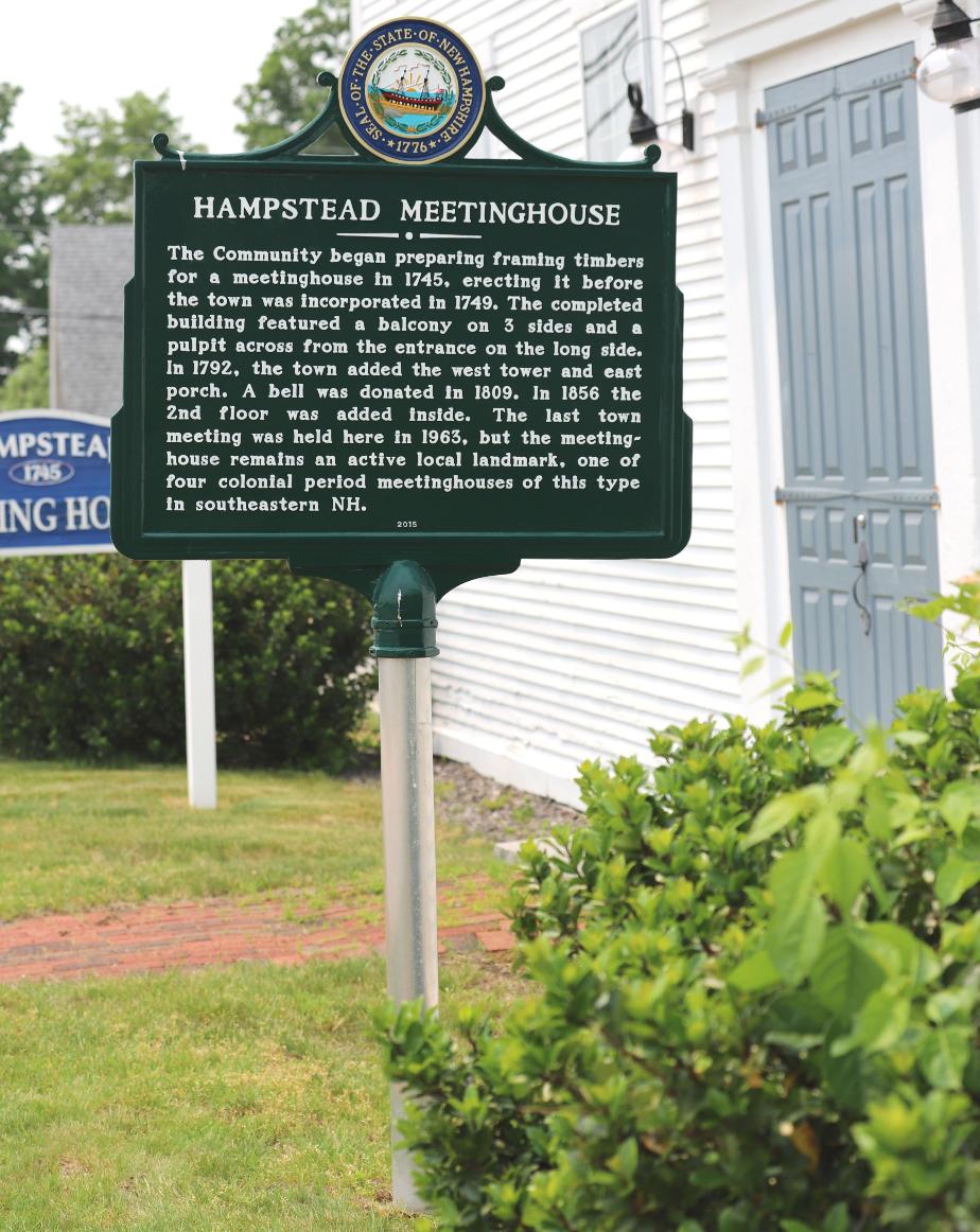 Hampstead Meetinghouse Historical Marker #247 - Hampstead New Hampshire
