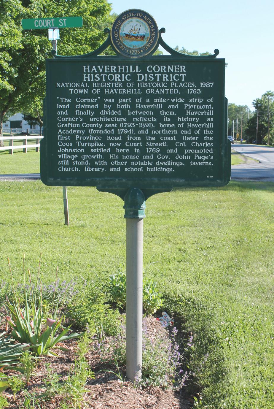 Haverhill Corner Historic District Historical Marker #160 - Haverhill NH