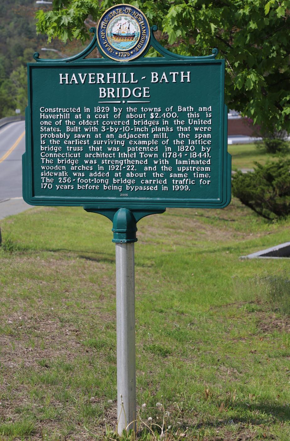 Haverhill-Bath Bridge Historical Marker # 190 Haverhill NH