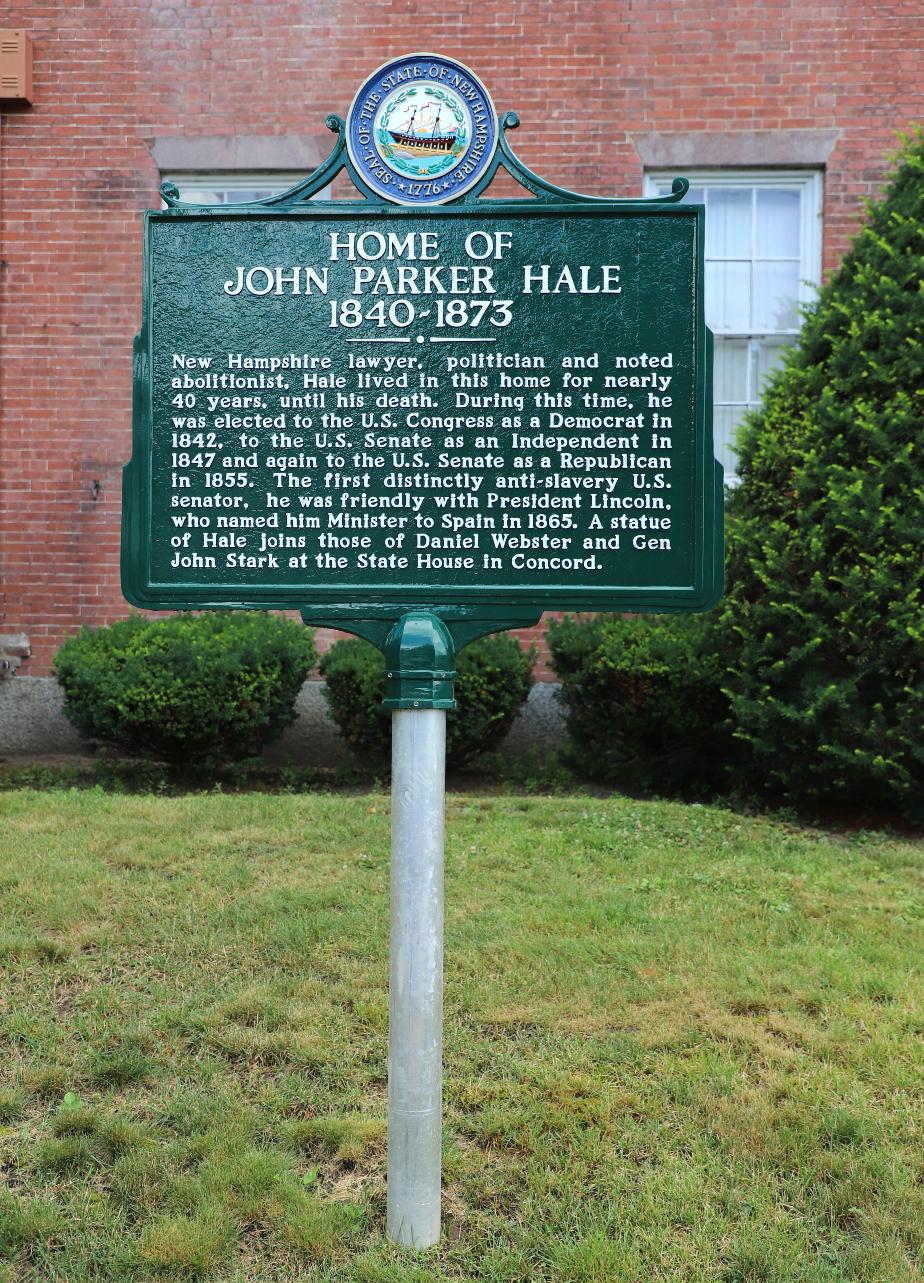 John Parker Hale House Historical Marker - Dover New Hampshire