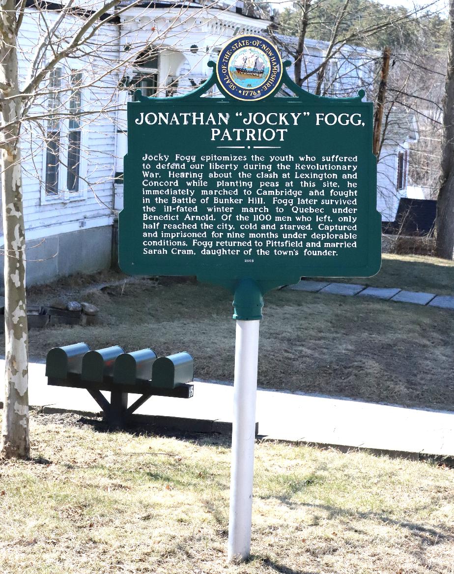 Jonathan Jocky Fogg Pittsfield NH Historical Marker #197