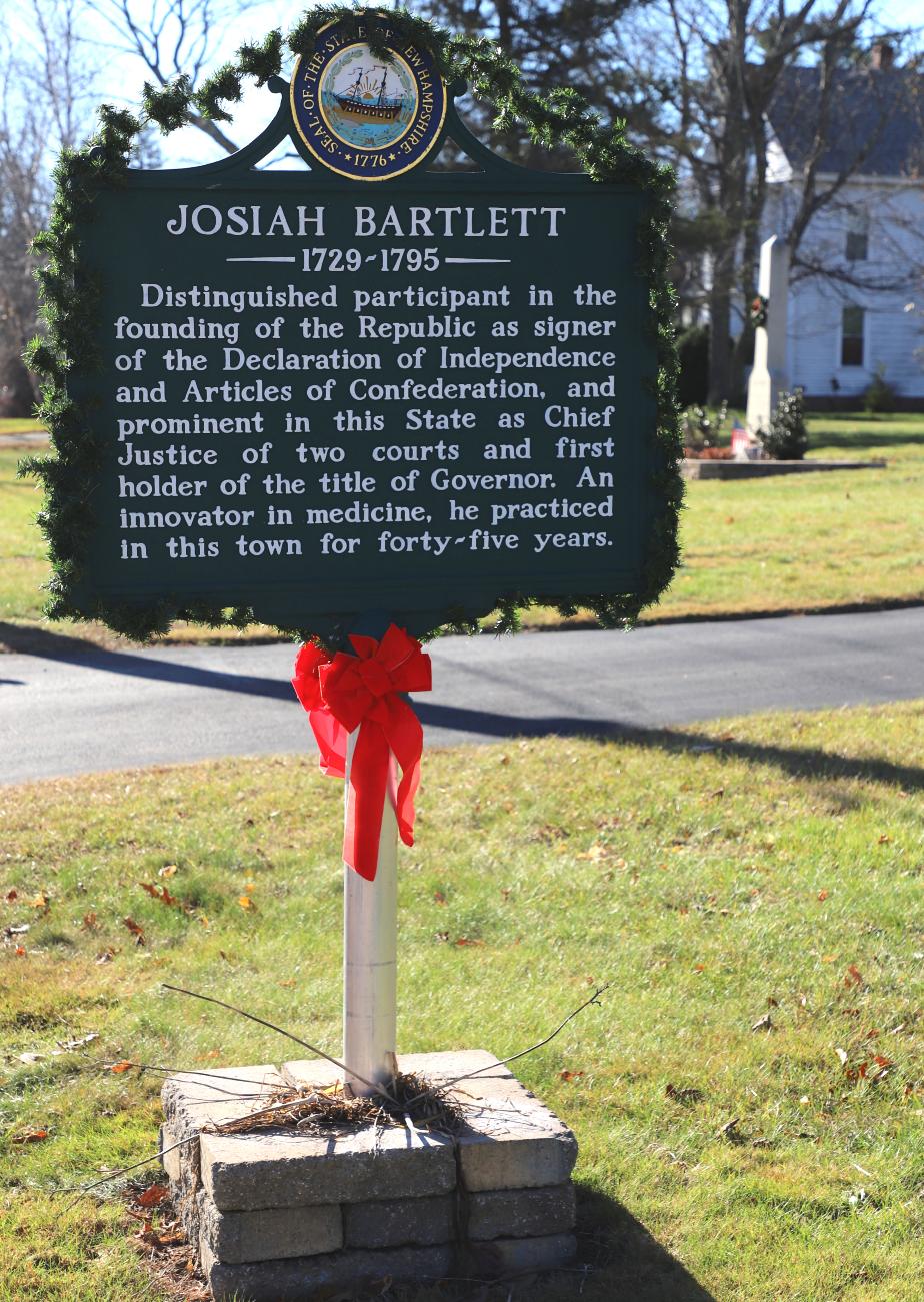 Josiah Bartlett Historical Marker #46 Kingston NH