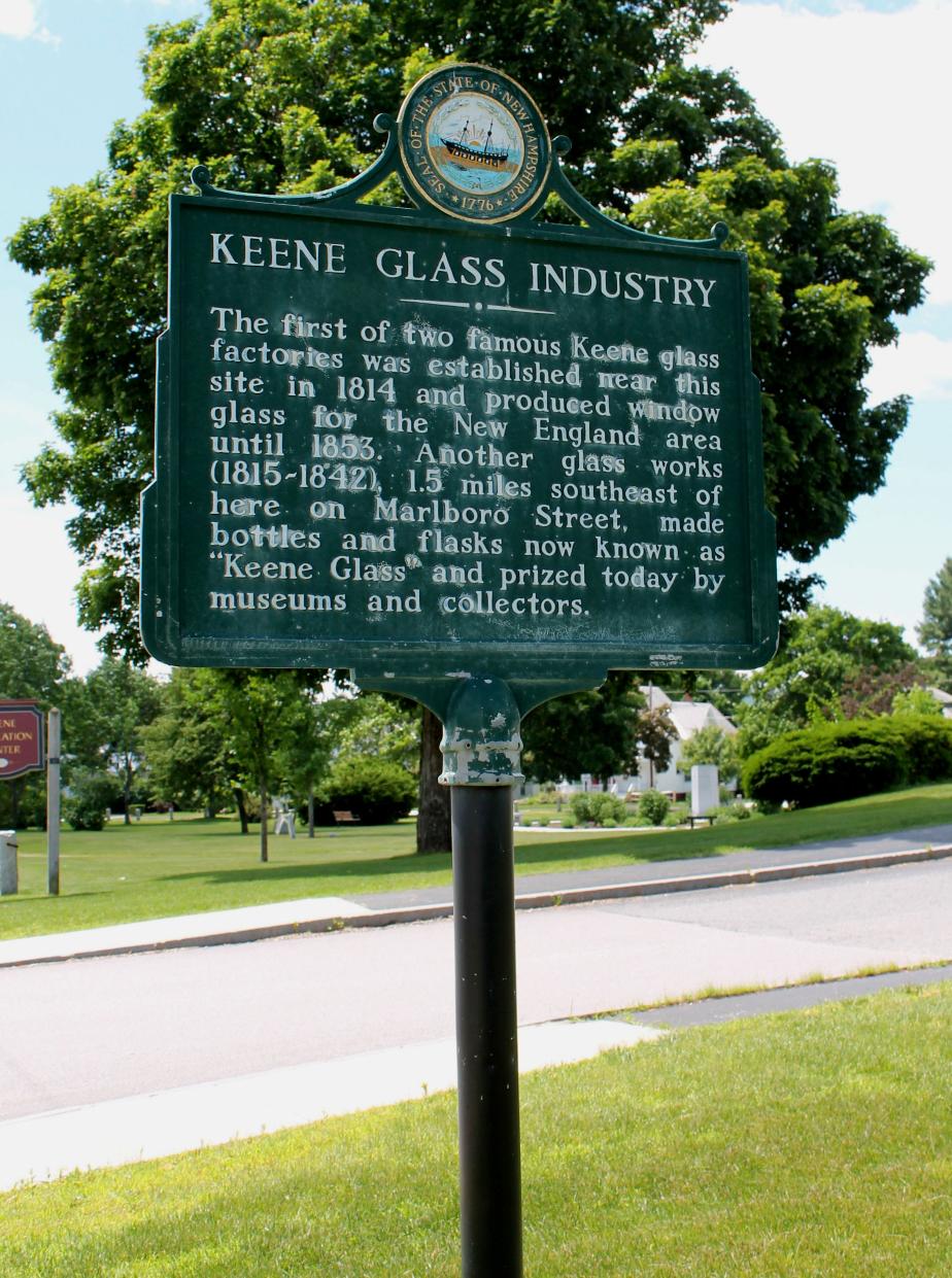 Keene Glass Industry Historical Marker