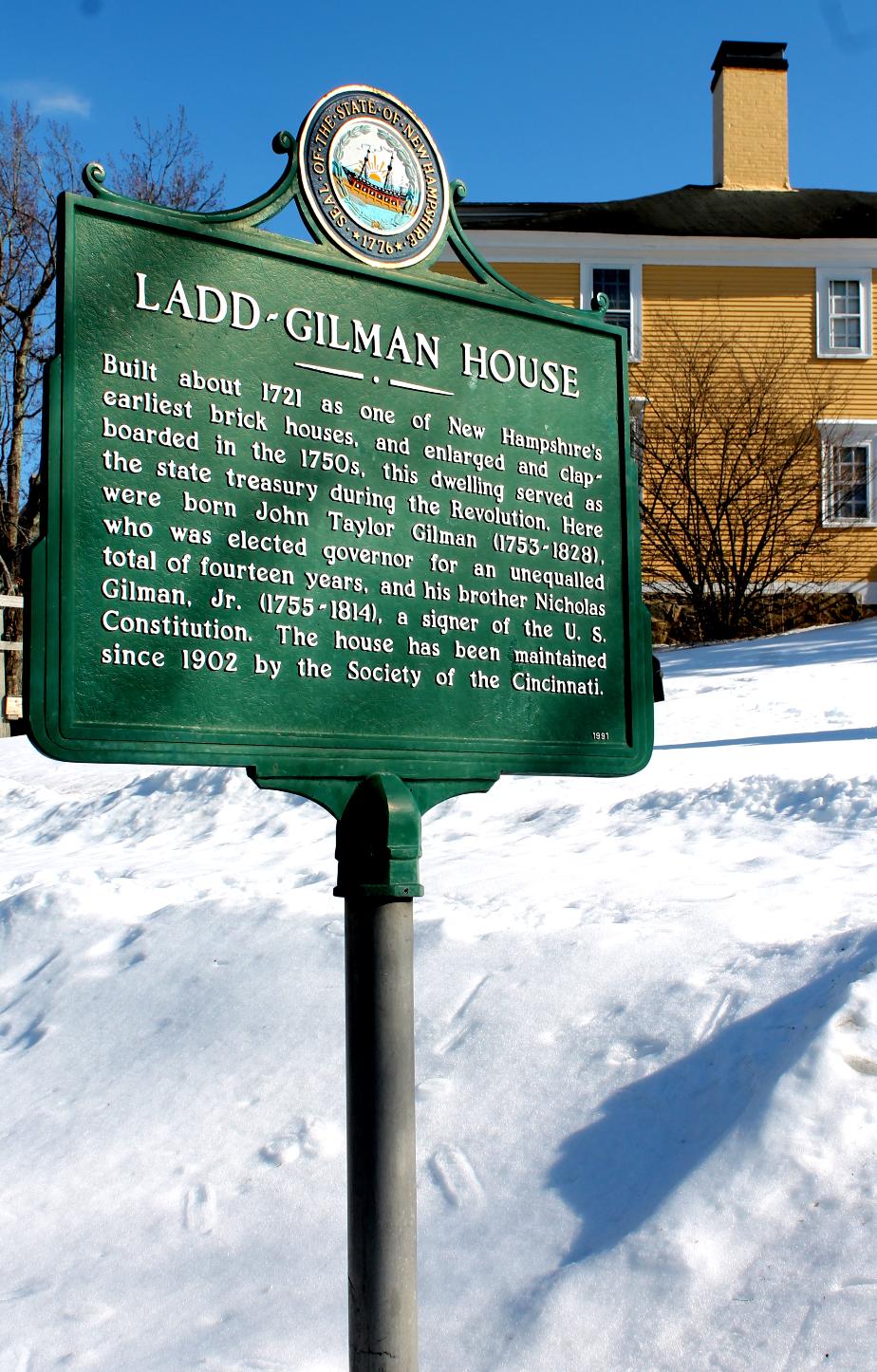 Ladd-Gilman House NH Historical Marker - Exeter NH
