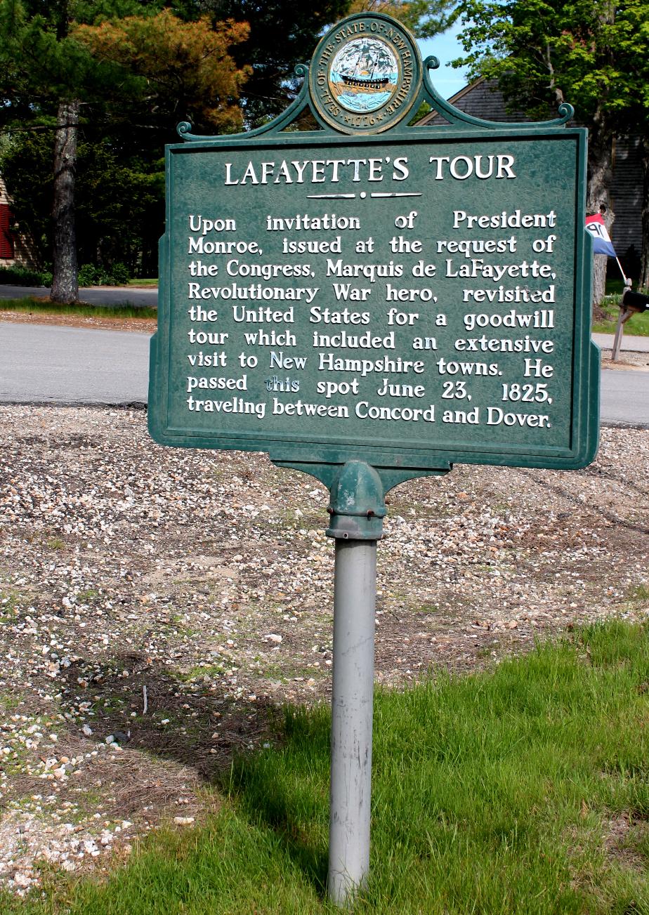 Lafayette's Tour Historical Marker - Northwood NH