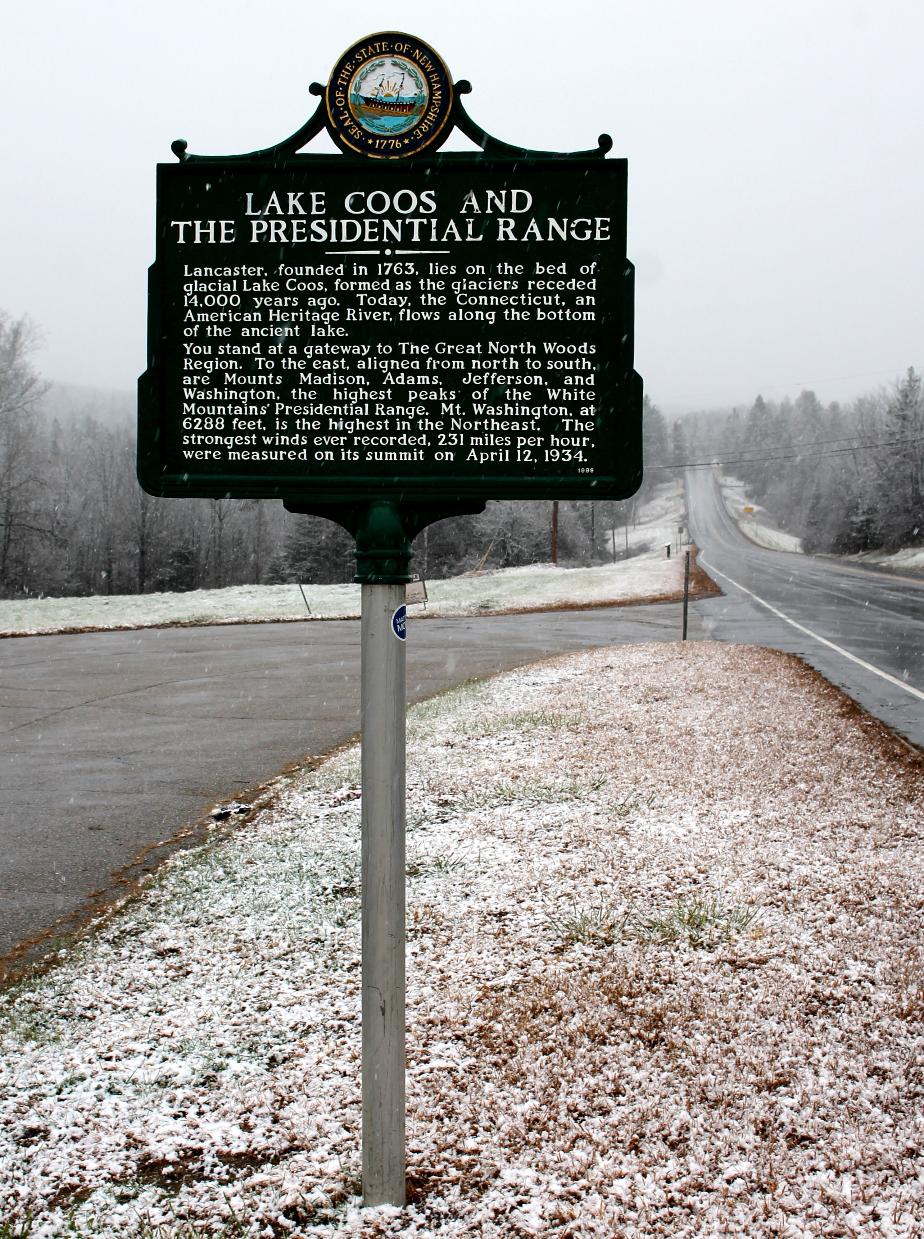 Lake Coos Historical Marker - Lancaster NH