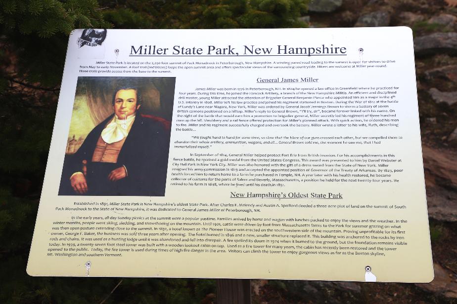 Miller State Park Historicam Marker - Peterborough New Hampshire