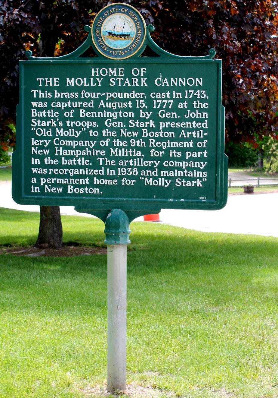 Molly Stark Cannon Historical Marker - New Boston NH