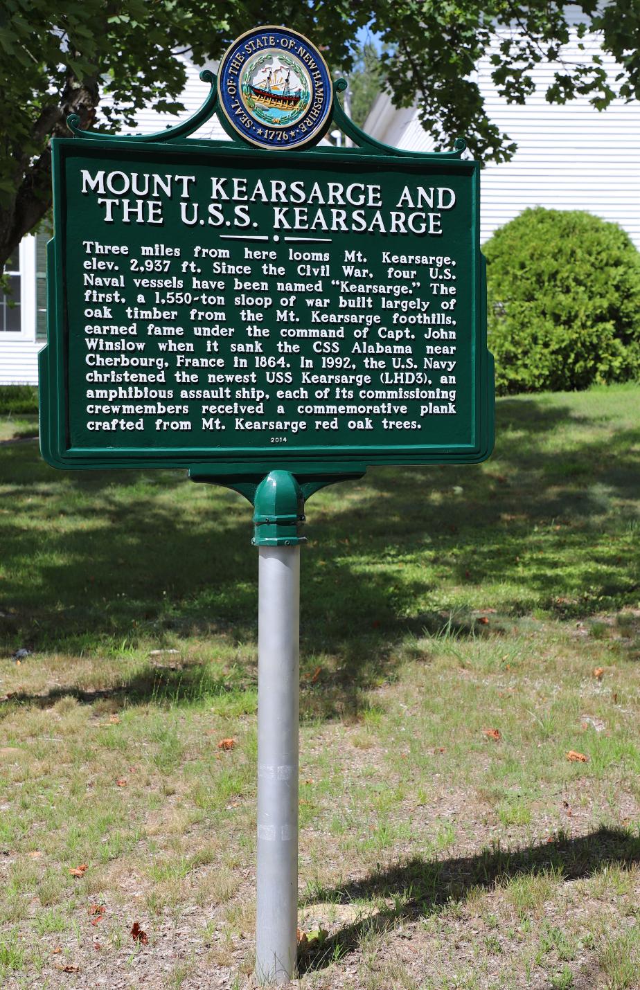 Mount Kearsarge & USS Kearsarge Historical Marker Warner NH
