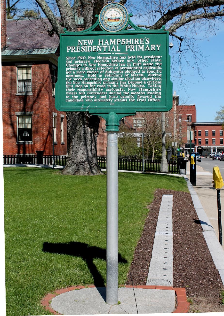 Presidential Primary Historical Marker, Concord New Hampshire