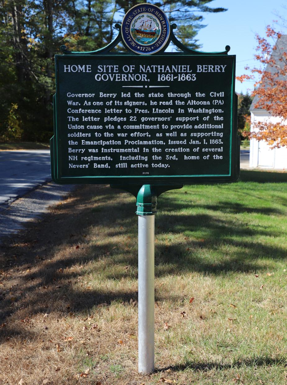 Nathaniel Berry Home Place Historical Marker - Hebron New Hampshire