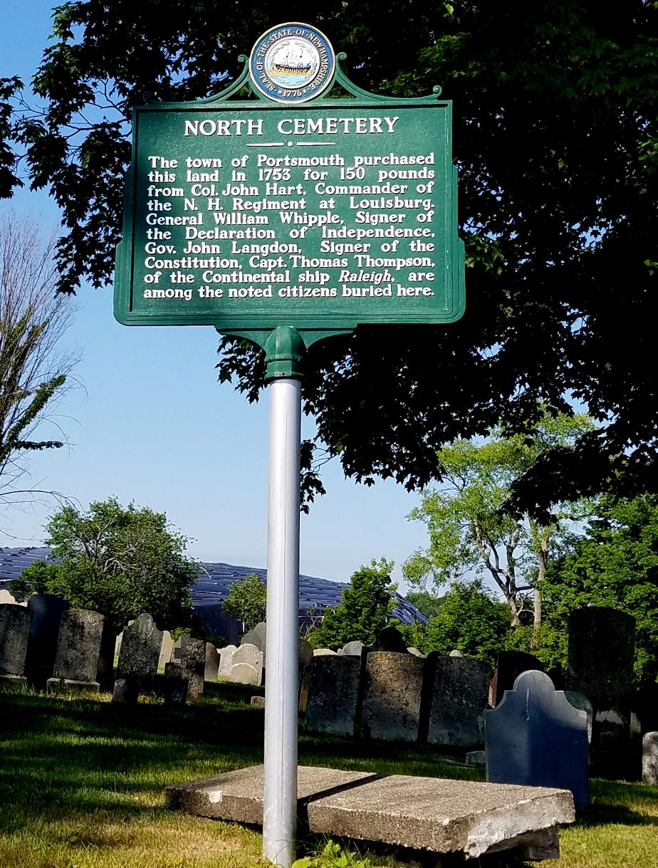 Portsmouth NH North Cemetery Historical Marker