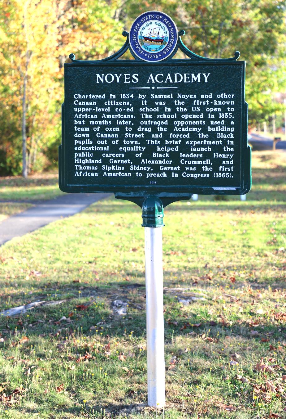 Noyes Academy Historical Marker Canaan New Hampshire #246