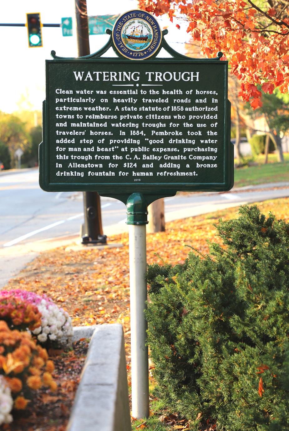 Pembroke NH Watering Trough Historical Marker #250