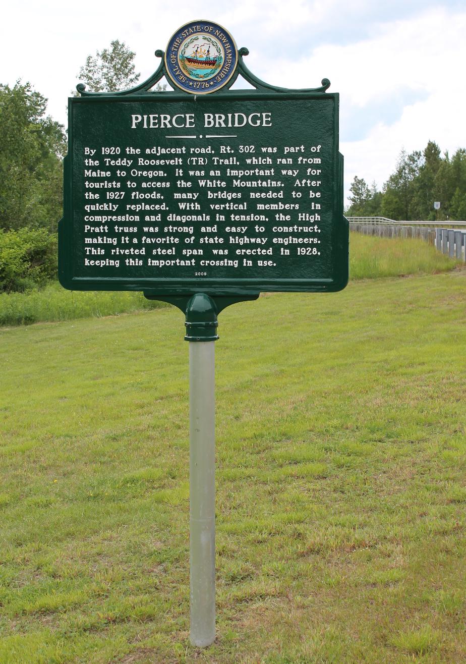 Pierce Bridge Historical Marker - Bethlehem NH