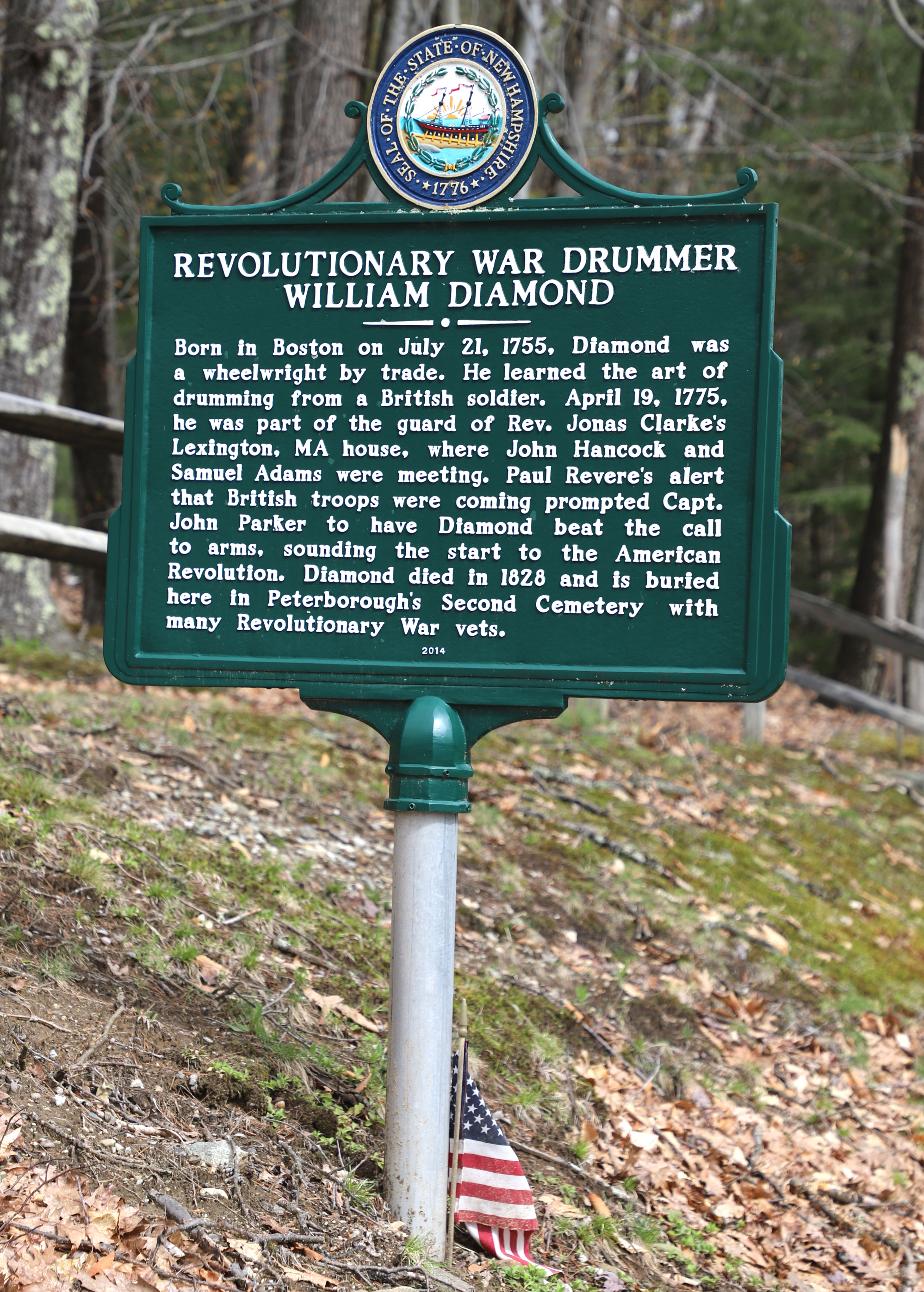 Revolutionary War Drummer from Peterborough NH Historical Marker #244