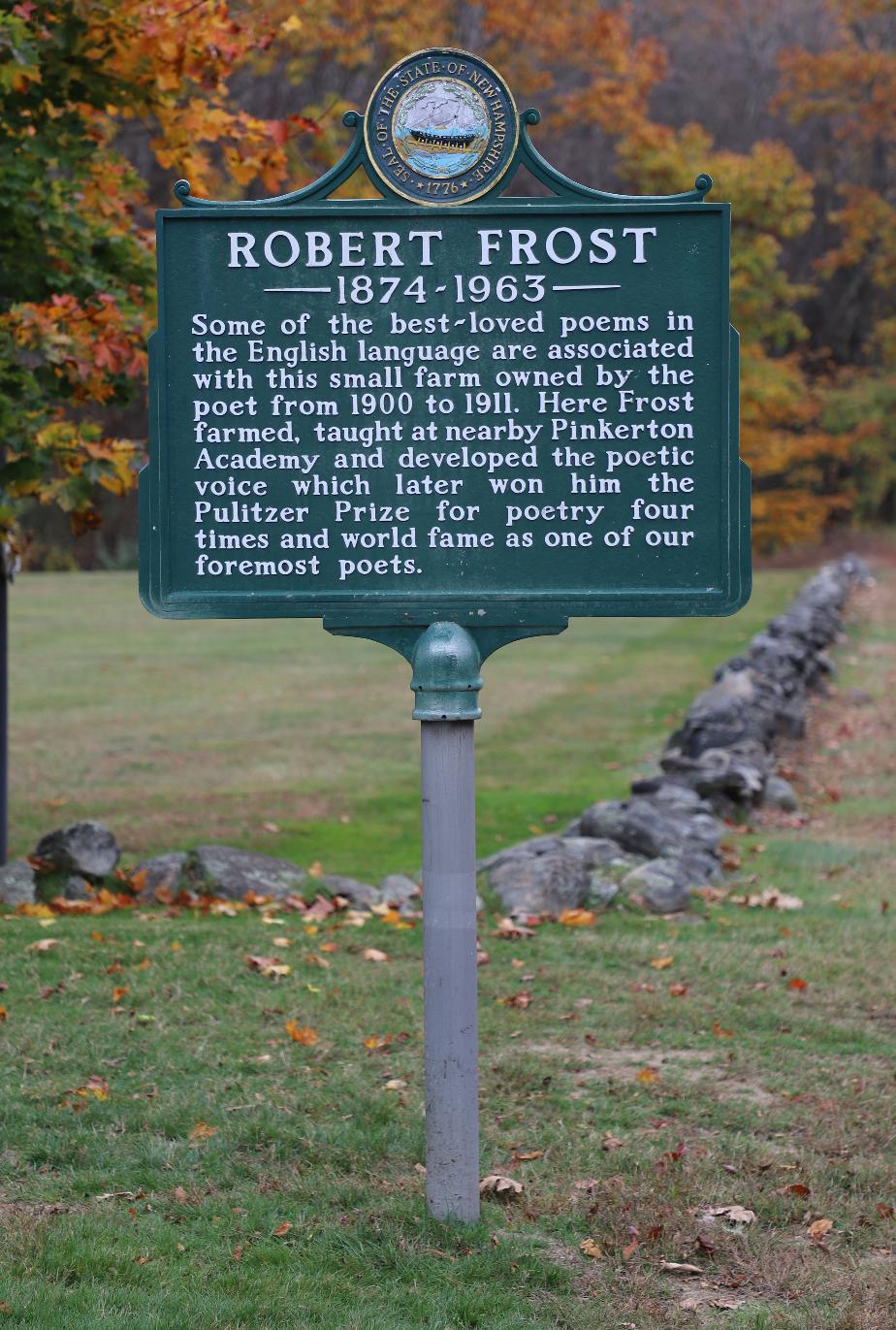 Robert Frost Historical Marker #126 Derry New Hampshire