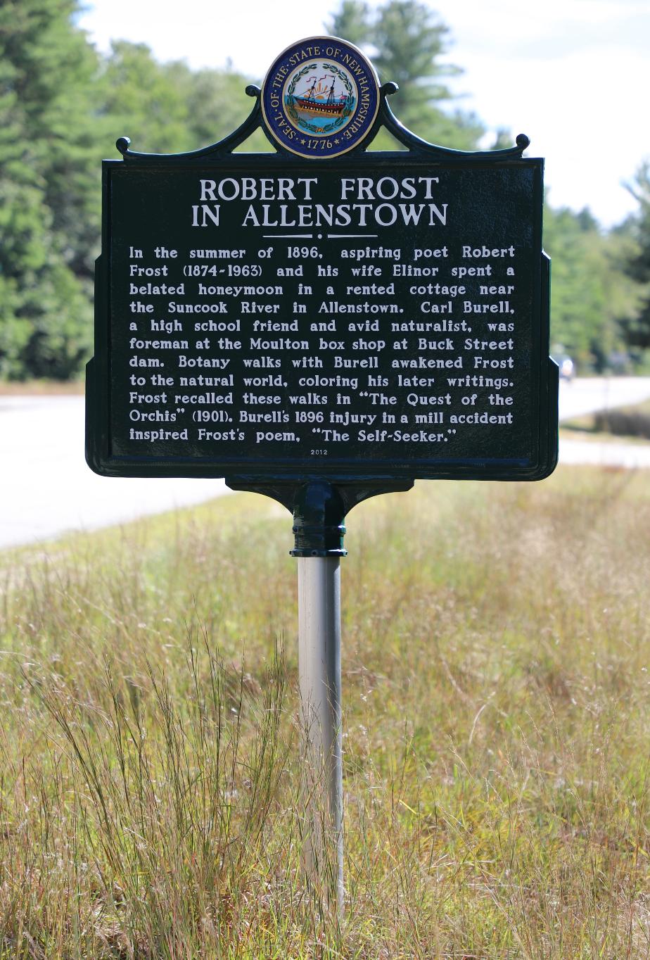 Robert Frost in Allenstown New Hampshire Historical Marker