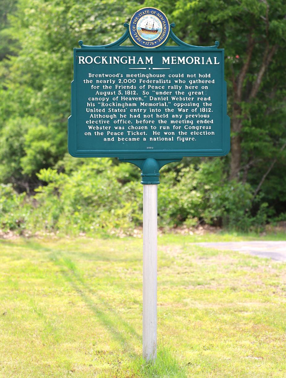 Rockingham Memorial Historical Marker #180 - Brentwood New Hampshire