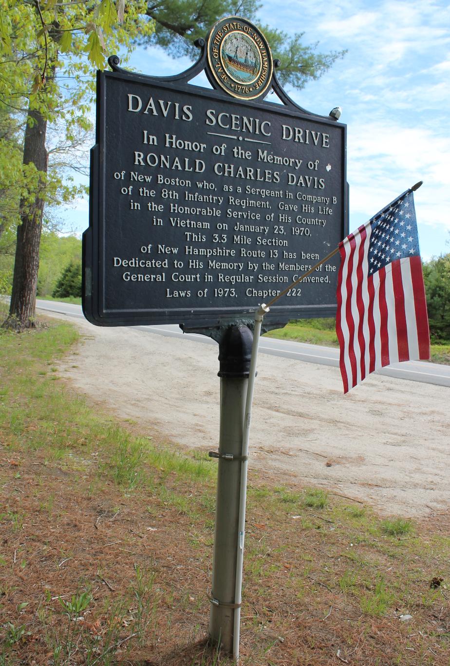 Ronald Charles Davis Scenic Byway Historical Marker - New Boston NH