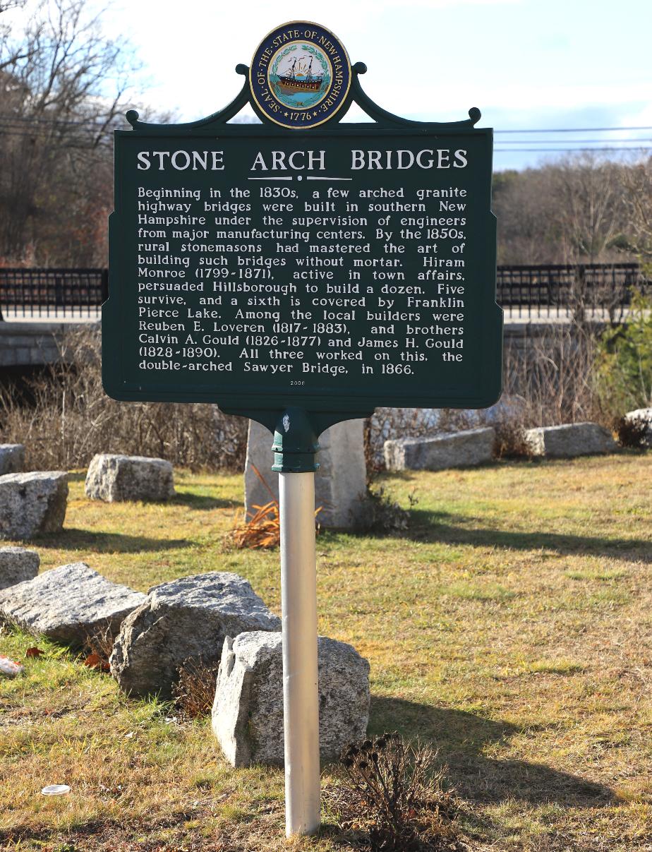 Stone Arch Bridges Historical Marker - Hillsborough New Hampshire