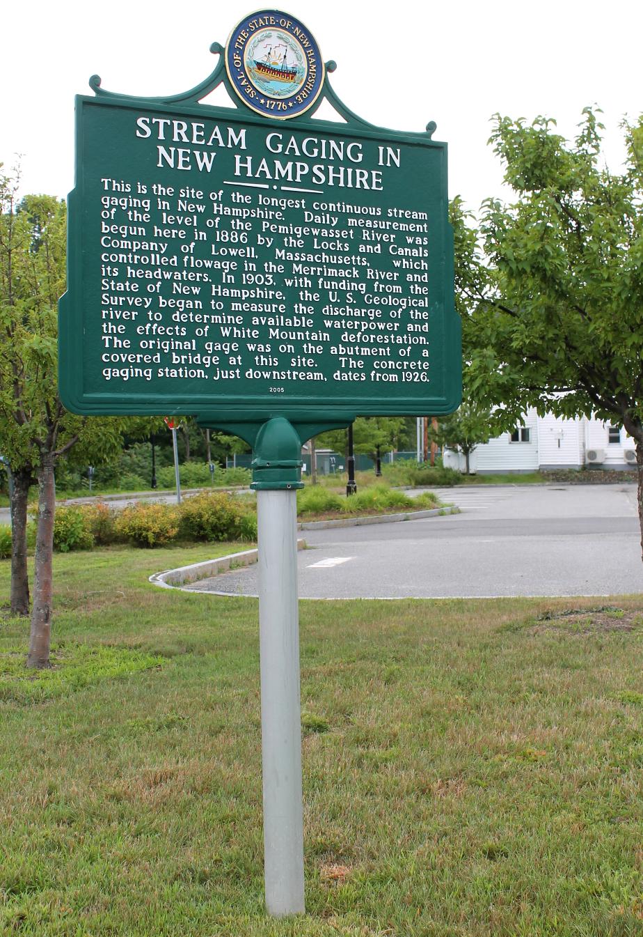 Stream Gaging in NH - Plymouth NH Historical Marker