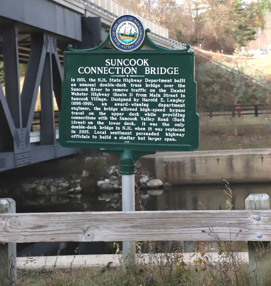 Suncook Connection Bridge Historical Marker #211 - Allenstown New Hampshire