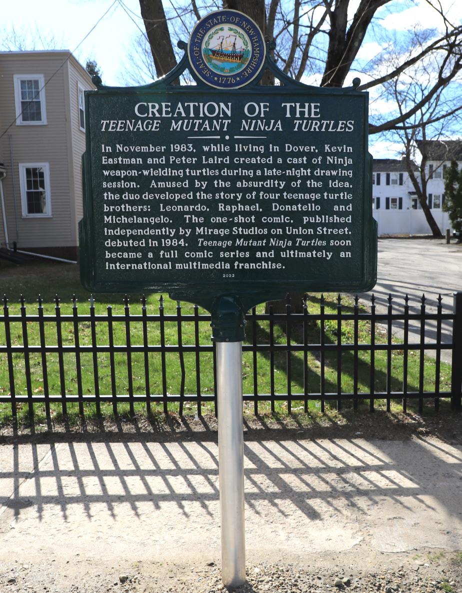 Creation of Teenage Mutant Ninja Turtles NH Historical Marker #289 Dover New Hampshire